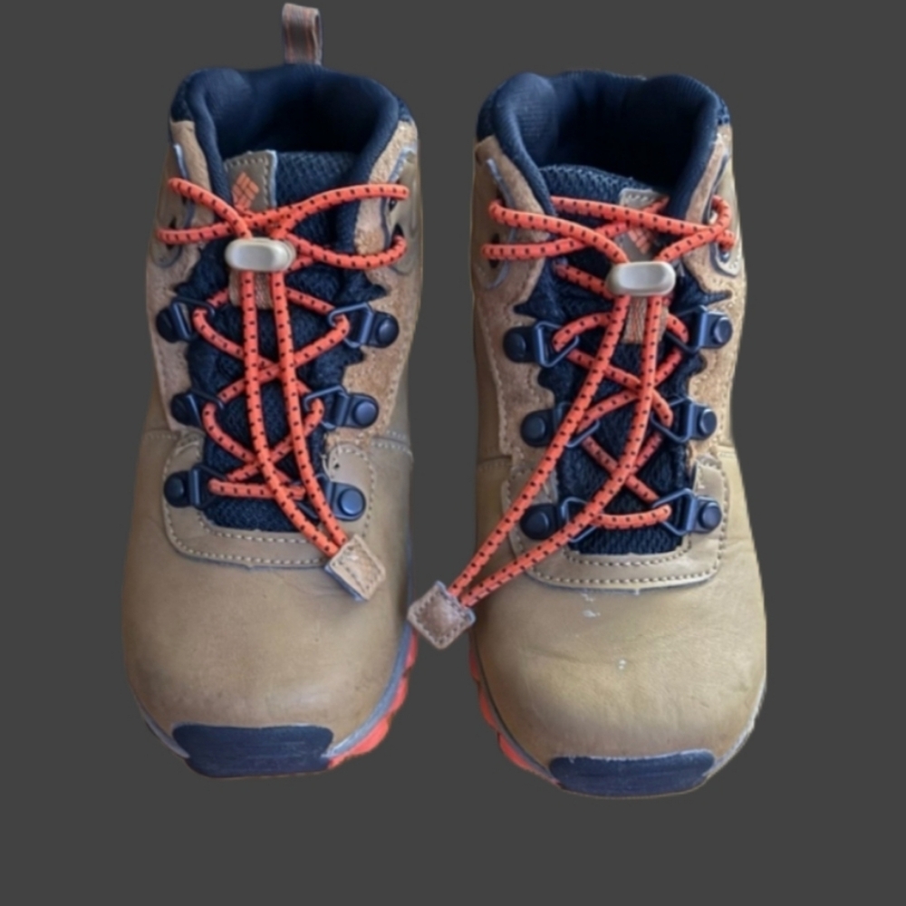Columbia Kids Brown Boots with Orange Laces